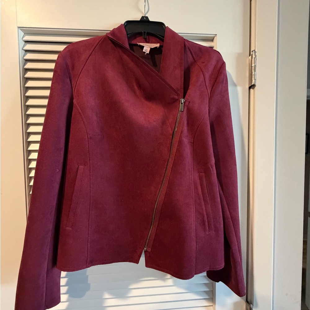Philosophy Deep Maroon Red Leather Jacket